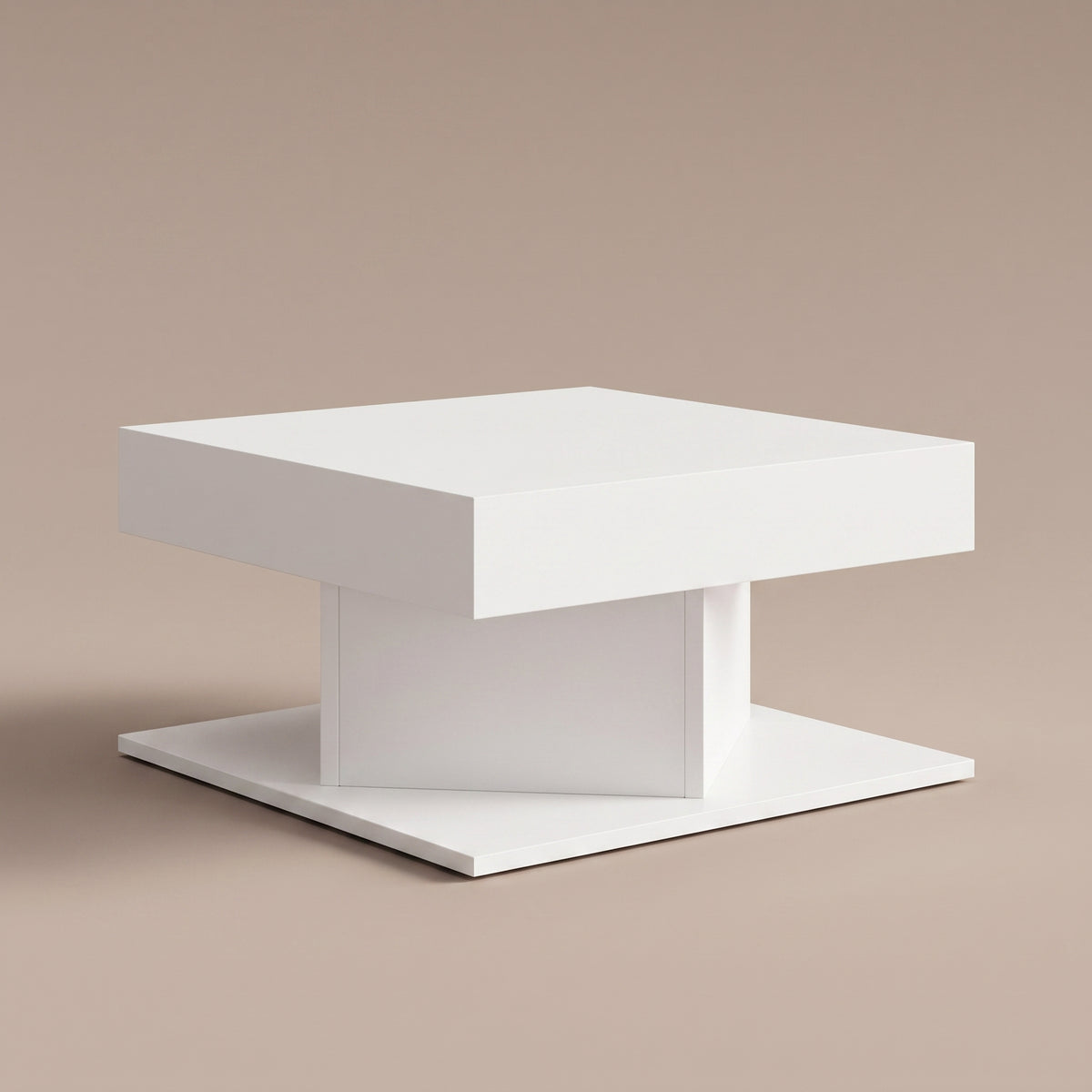 Table carrée compacte Dado, blanc, vue 3/4 #Couleur_Blanc