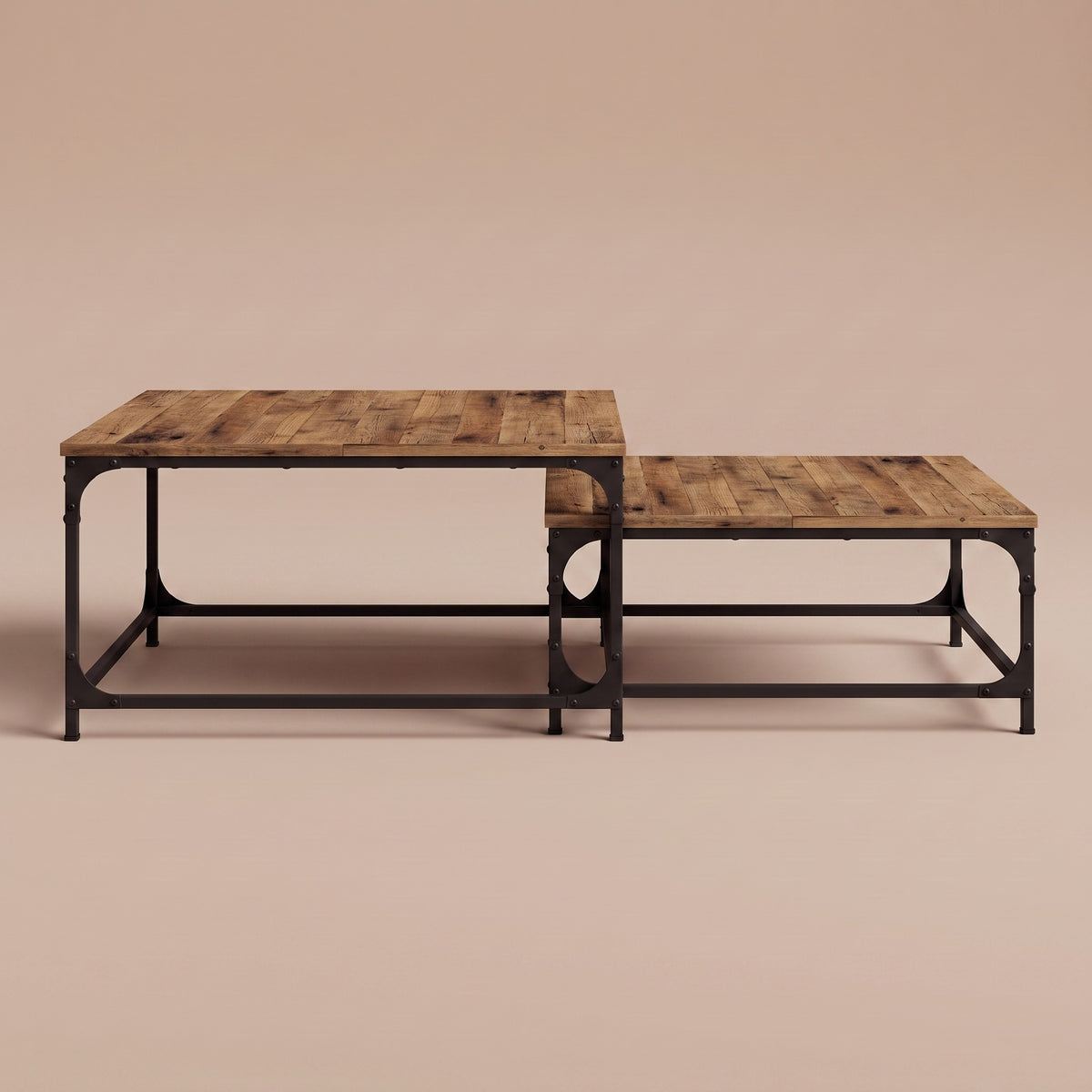 Gigognes carrées Duetta, vieux bois – vue de face #Couleur_Vieux bois
