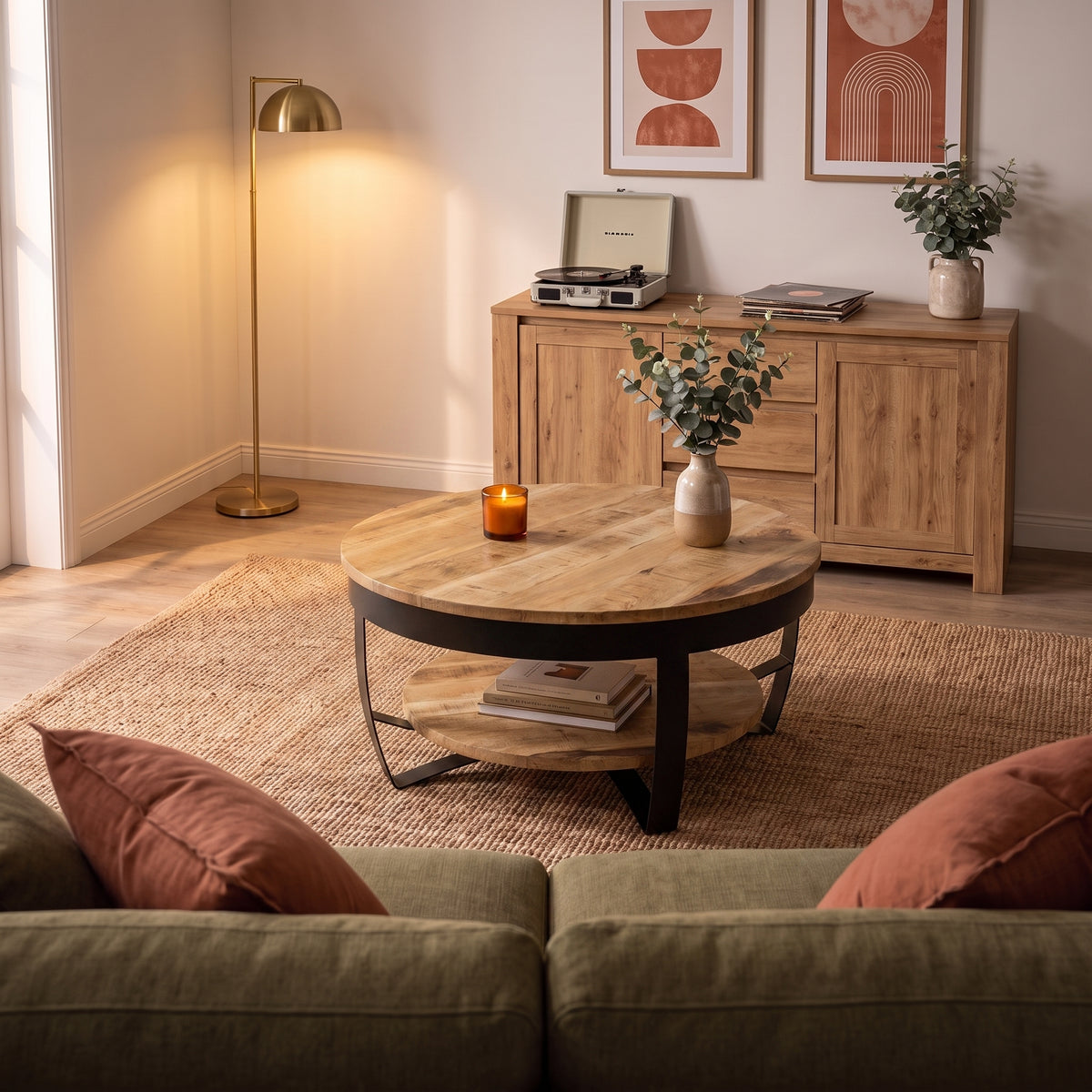 Table Lunaria bois naturel, ambiance du soir #Couleur_Bois naturel