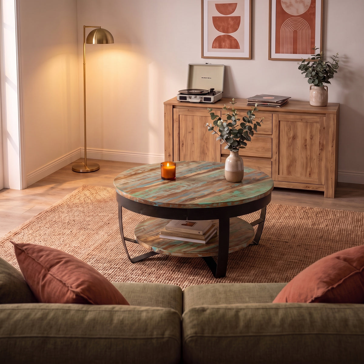 Table Lunaria bois coloré, ambiance du soir #Couleur_Bois coloré