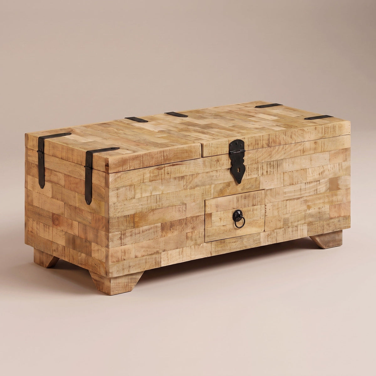 Coffre table basse Madera en manguier massif, bois naturel #Couleur_Bois naturel