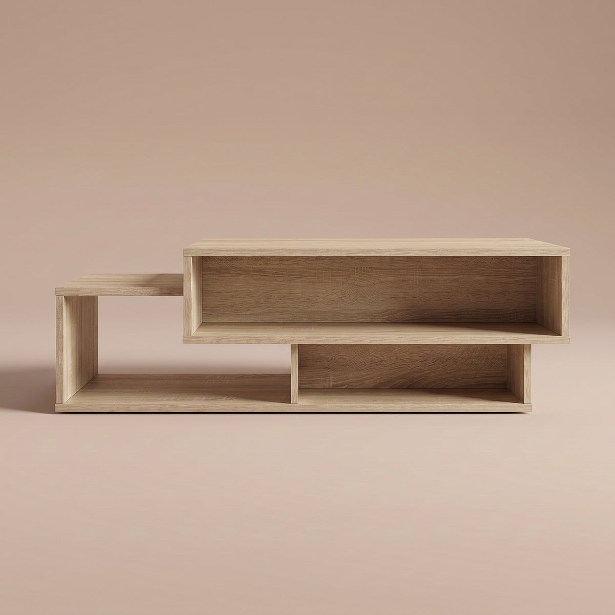Table avec étagère Mezza, chêne sonoma, vue de face #Couleur_Chêne sonoma