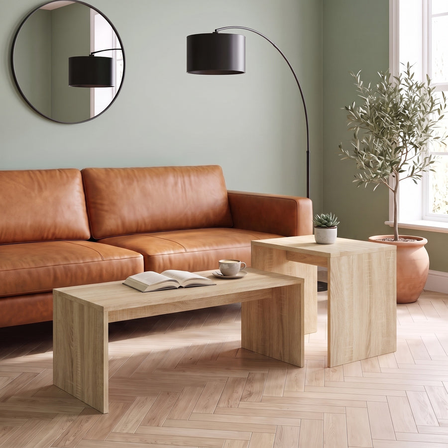 Des tables basses gigognes décor bois qui suivent la soirée