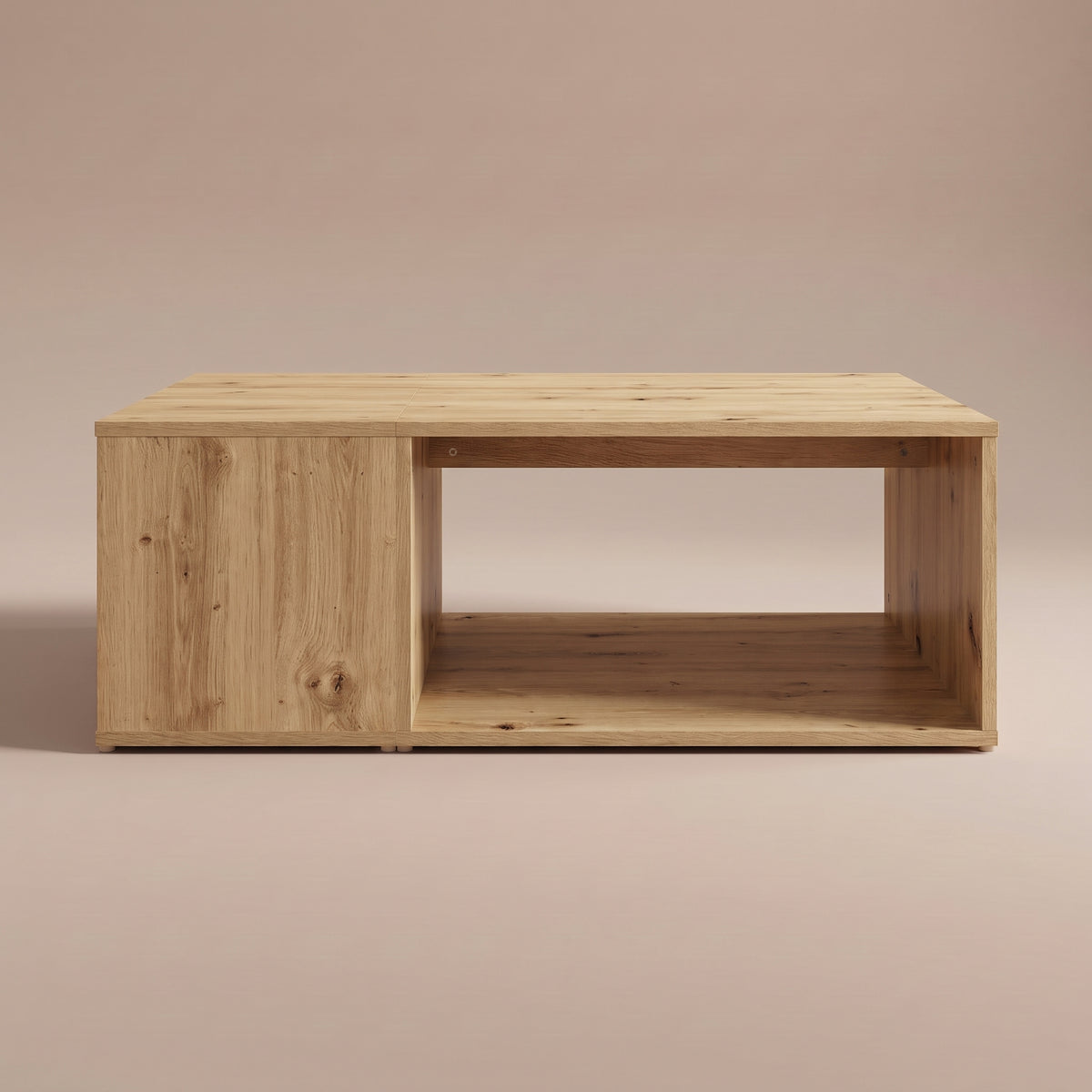 Table basse Otava, chêne artisanal, vue de face #Couleur_Chêne artisanal