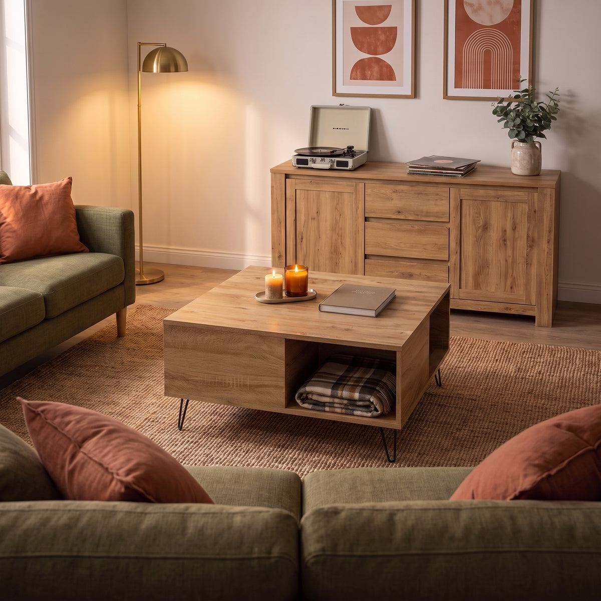 Table Savia chêne artisanal, ambiance du soir #Couleur_Chêne artisanal