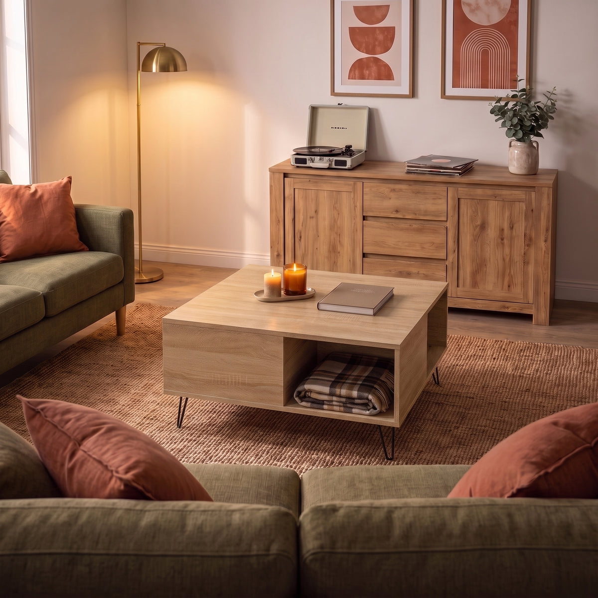 Table Savia chêne sonoma, ambiance du soir #Couleur_Chêne sonoma