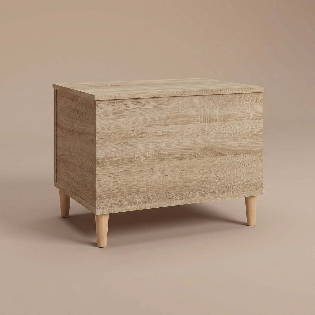 Table basse relevable Sylva chêne sonoma fermée, pieds coniques en bois naturel #Dimensions_60 × 44,5 × 45 cm #Couleur_Chêne sonoma