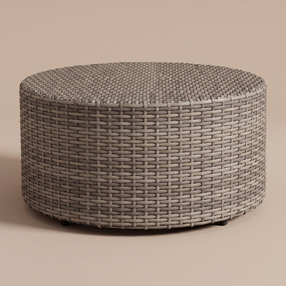 Table ronde extérieur Tonda, gris chiné, vue 3/4 #Couleur_Gris