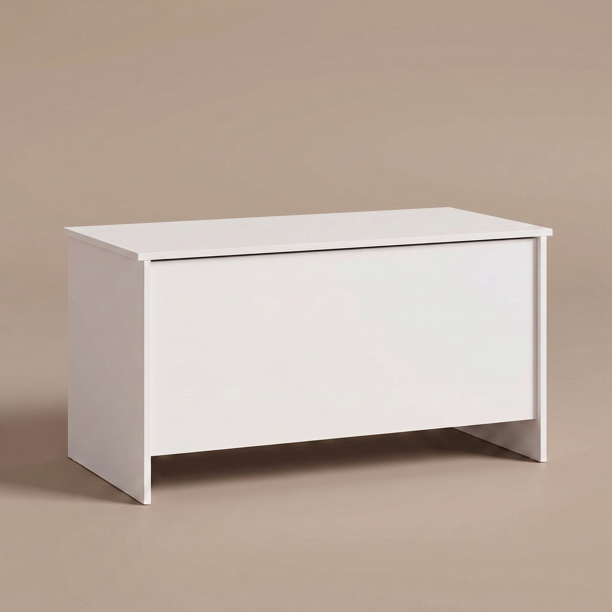 Table basse relevable Velia blanc fermée, panneaux pleins sans pieds #Dimensions_102 × 55,5 × 52,5 cm #Couleur_Blanc