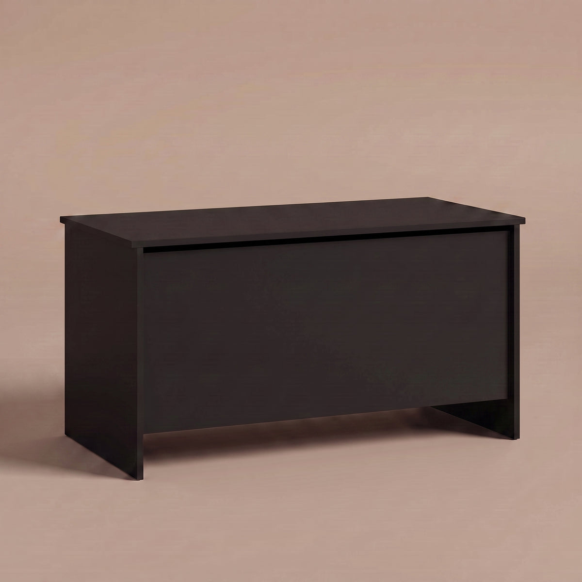 Table basse relevable Velia noir fermée, panneaux pleins sans pieds #Dimensions_80 × 55,5 × 41,5 cm #Couleur_Noir