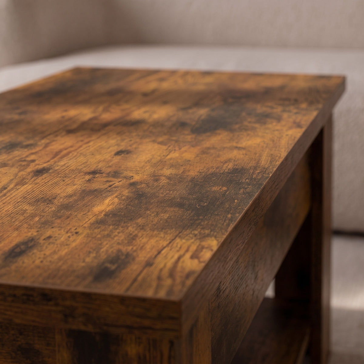 Détail de la finition chêne fumé du plateau de l'Aveline 79 cm #Dimensions_79 × 49 × 41 cm #Couleur_Chêne fumé