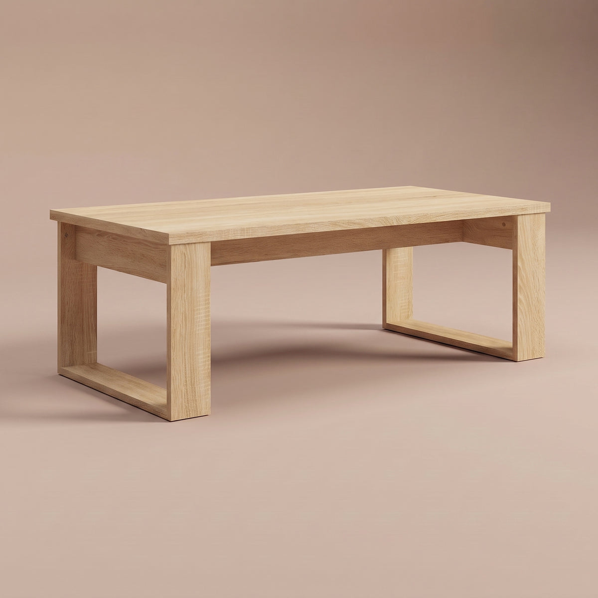 Table basse en bois Arlon, chêne sonoma, vue 3/4 #Couleur_Chêne sonoma