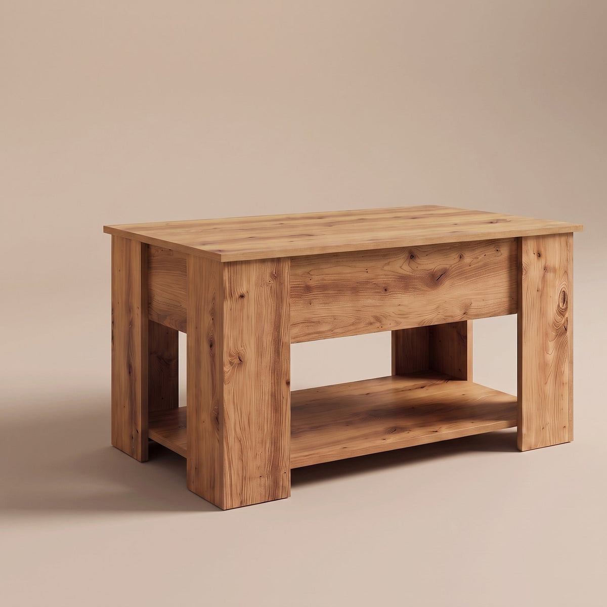 Table basse Aveline 79 cm chêne artisanal fermée #Dimensions_79 × 49 × 41 cm #Couleur_Chêne artisanal
