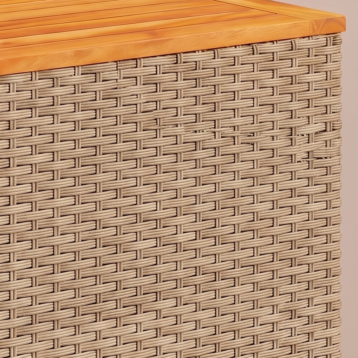 Table résine tressée Cabana, bois, beige, zoom tressage #Matériau_Bois #Couleur_Beige