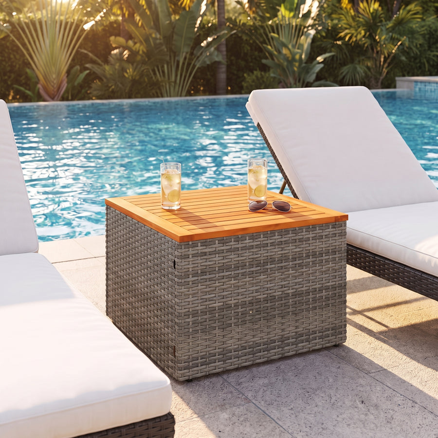 Cabana bois gris — l'esprit lounge au bord de la piscine