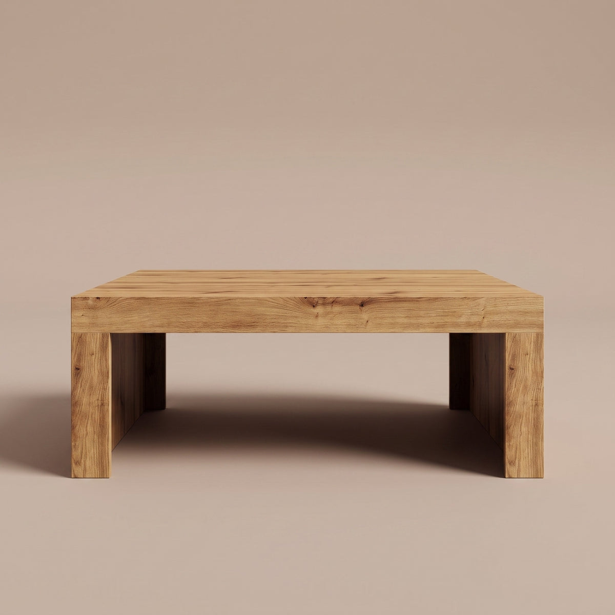 Table basse en bois Carmo, chêne artisanal – vue de face #Couleur_Chêne artisanal