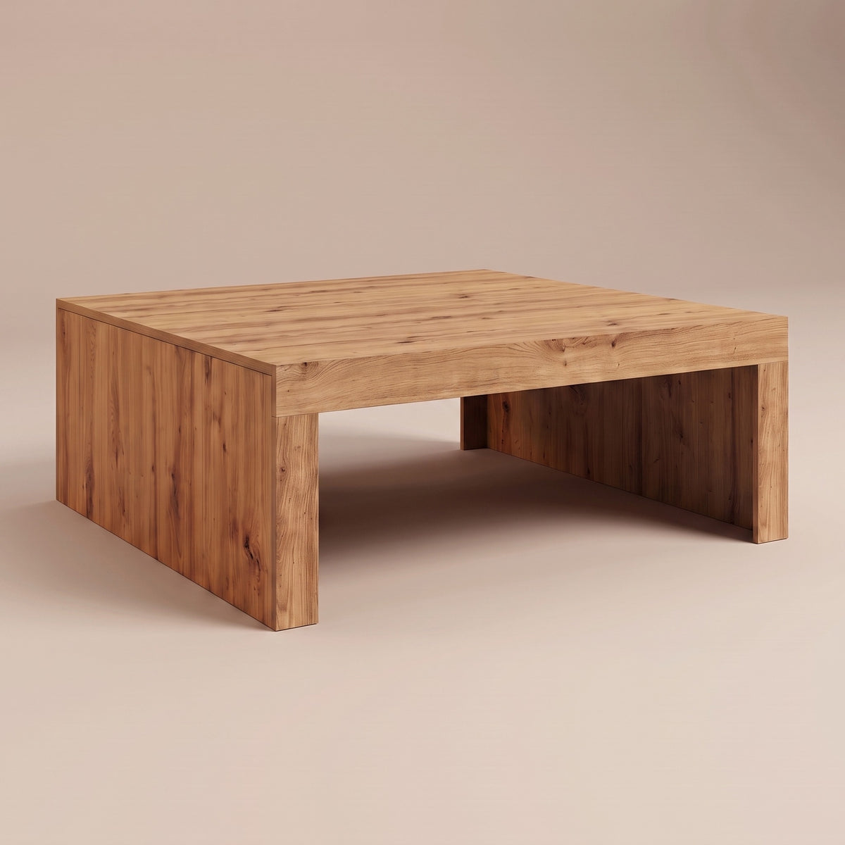 Table basse en bois Carmo, chêne artisanal – vue trois quarts #Couleur_Chêne artisanal