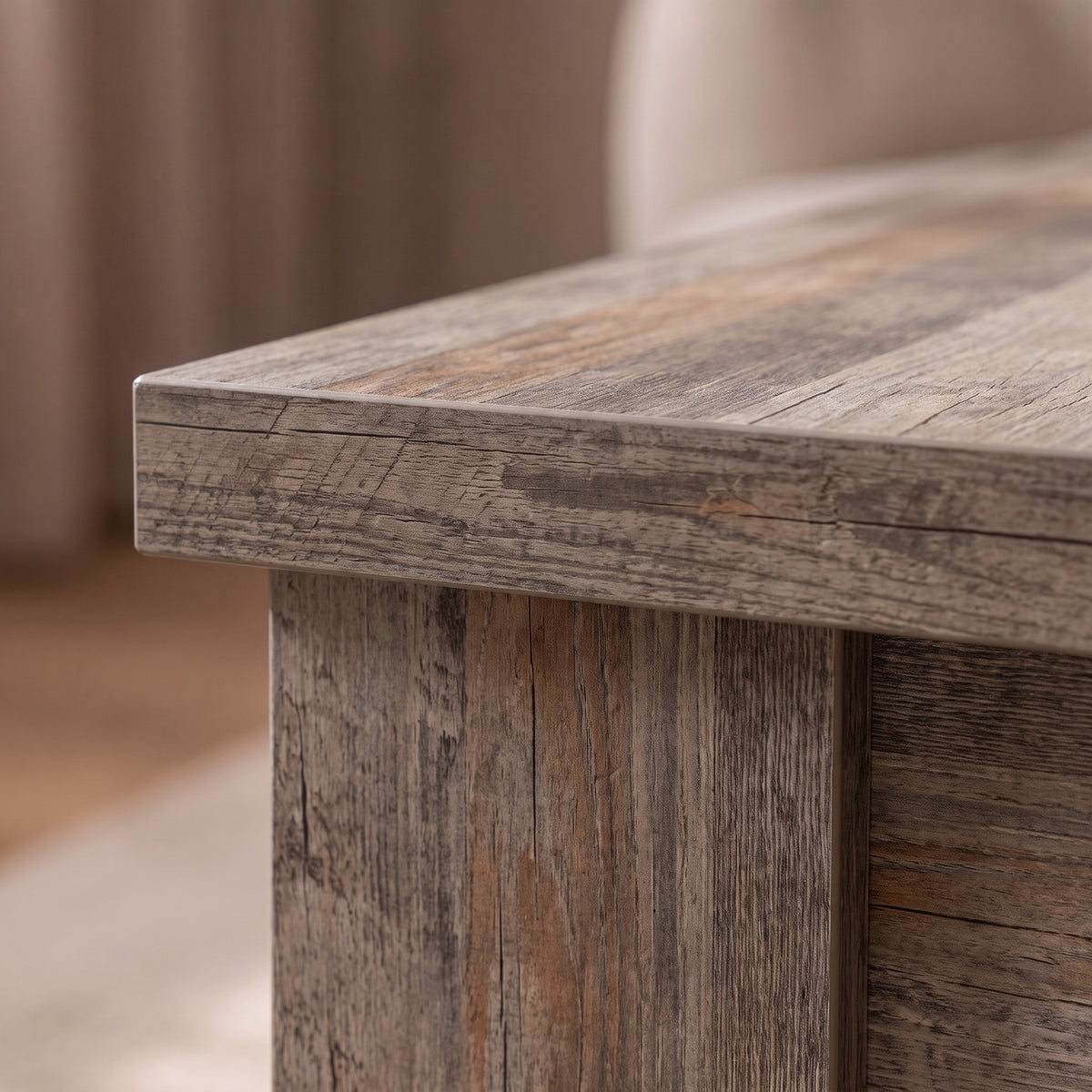 Table basse en bois Carmo, bois ancien – détail de la matière #Couleur_Bois ancien