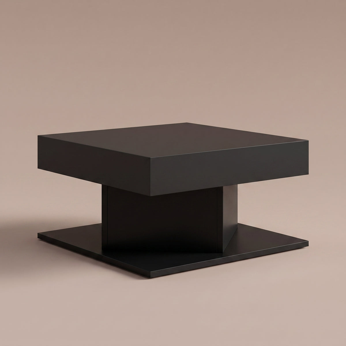 Table carrée compacte Dado, noir, vue 3/4 #Couleur_Noir