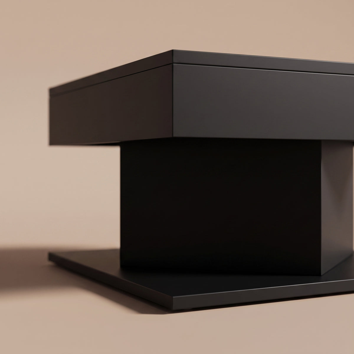 Zoom sur les trois strates de la table Dado noir #Couleur_Noir