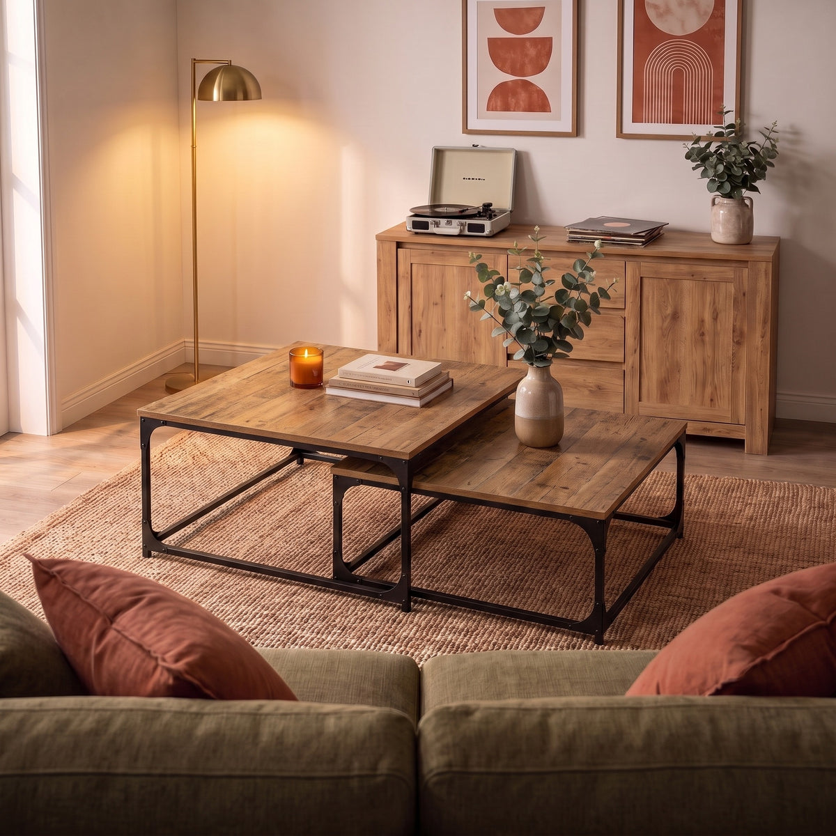Gigognes carrées Duetta, vieux bois – ambiance du soir #Couleur_Vieux bois