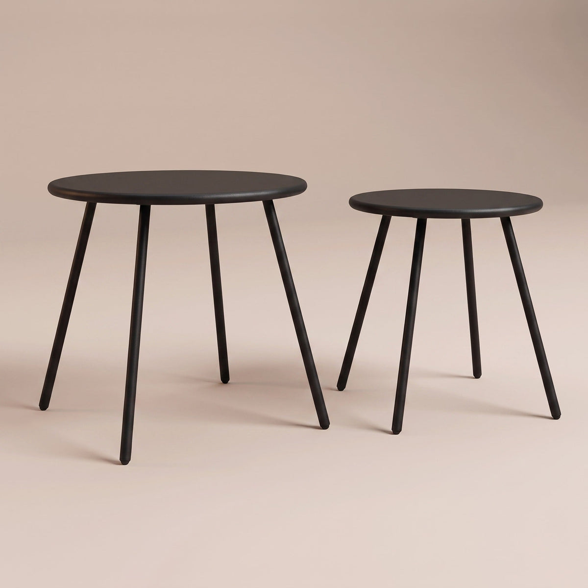 Les deux tables Duna séparées côte à côte — Ø 50 et Ø 40,5 cm