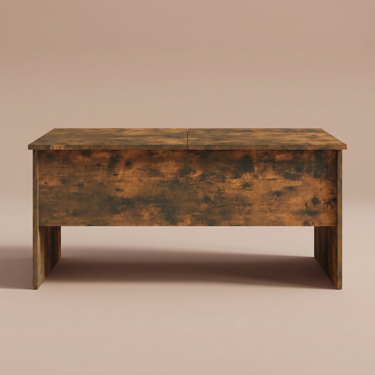 Table relevable Maela, chêne fumé, 102 × 50,5 × 46,5 cm, vue de face #Couleur_Chêne fumé #Dimensions_102 × 50,5 × 46,5 cm