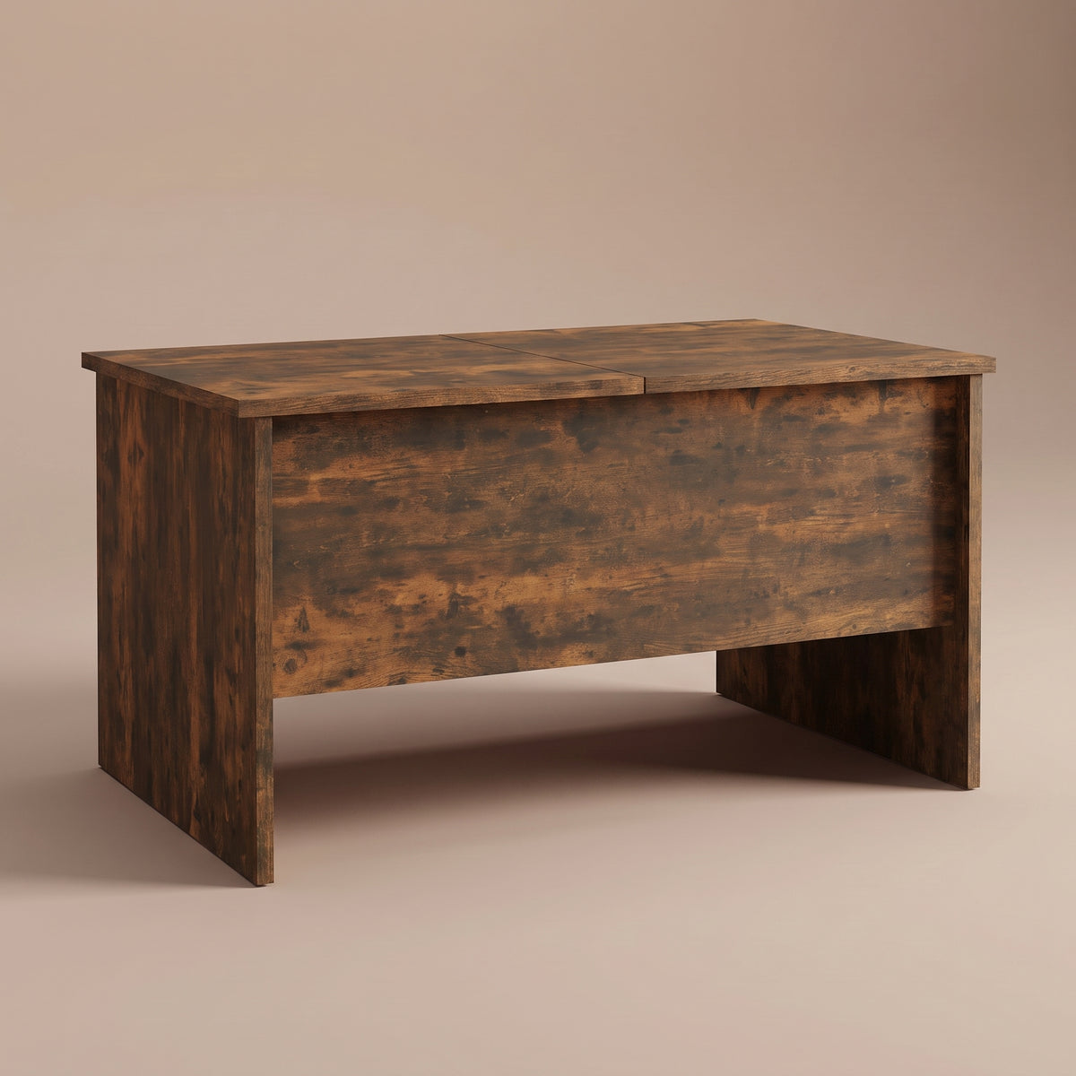Table relevable Maela, chêne fumé, 80 × 50,5 × 41,5 cm, fermée, vue 3/4 #Couleur_Chêne fumé #Dimensions_80 × 50,5 × 41,5 cm