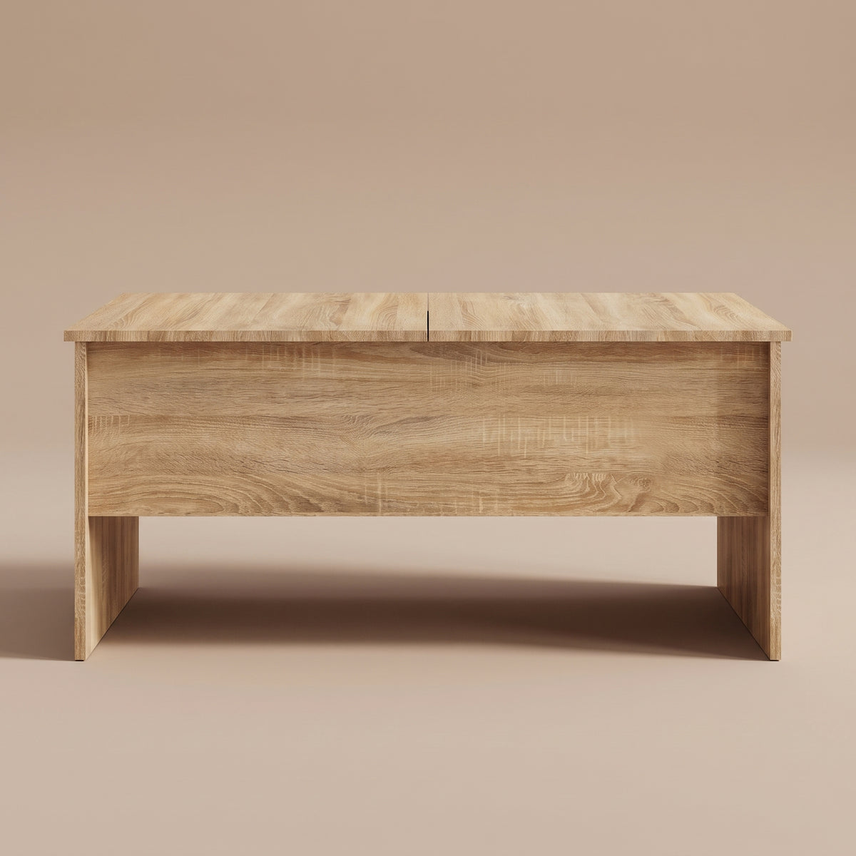 Table relevable Maela, chêne sonoma, 102 × 50,5 × 46,5 cm, vue de face #Couleur_Chêne Sonoma #Dimensions_102 × 50,5 × 46,5 cm