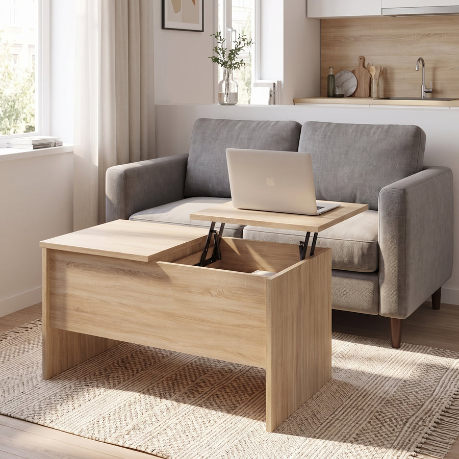 Maela chêne sonoma 80 cm — le plateau qui vient à vous
