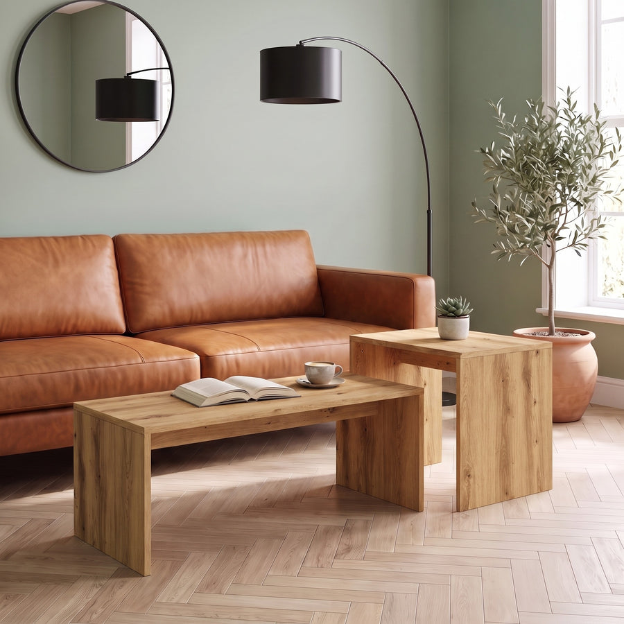 Des tables basses gigognes décor bois qui suivent la soirée