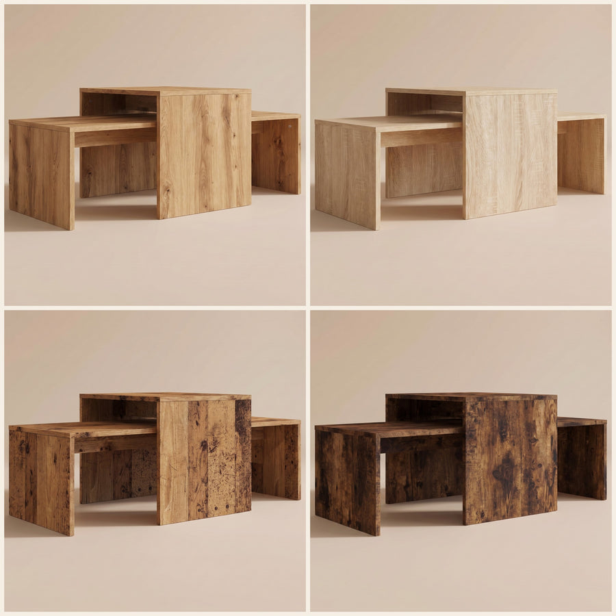 Quatre finitions, identiques sur les deux tables