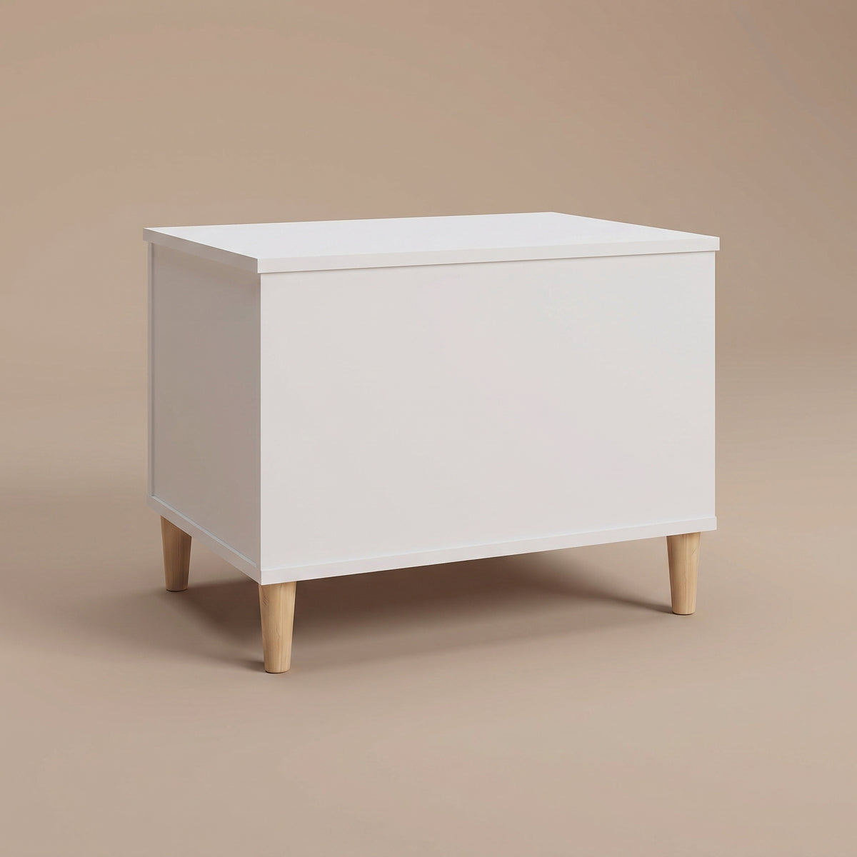 Table basse relevable Sylva blanc fermée, pieds coniques en bois naturel #Dimensions_60 × 44,5 × 45 cm #Couleur_Blanc