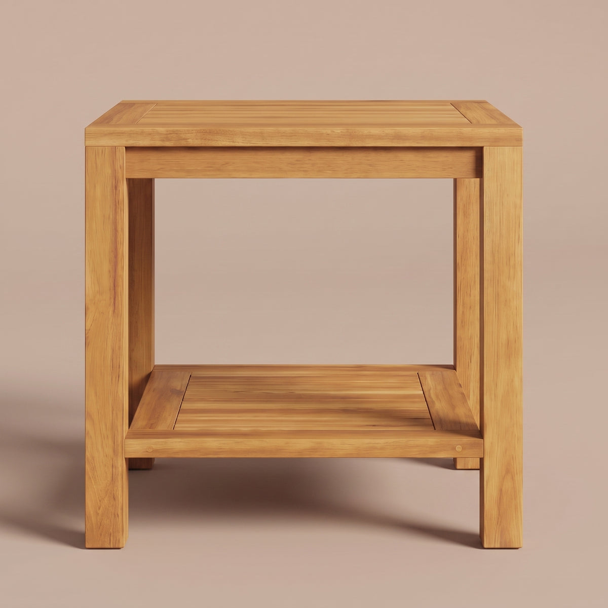 Table en teck massif Timba, 45 x 45 x 45 cm, vue de face #Dimensions_45 × 45 × 45 cm