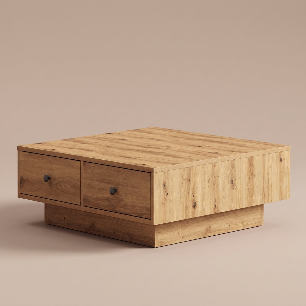 Table avec tiroirs Vasta, chêne artisanal, angle bas #Couleur_Chêne artisanal