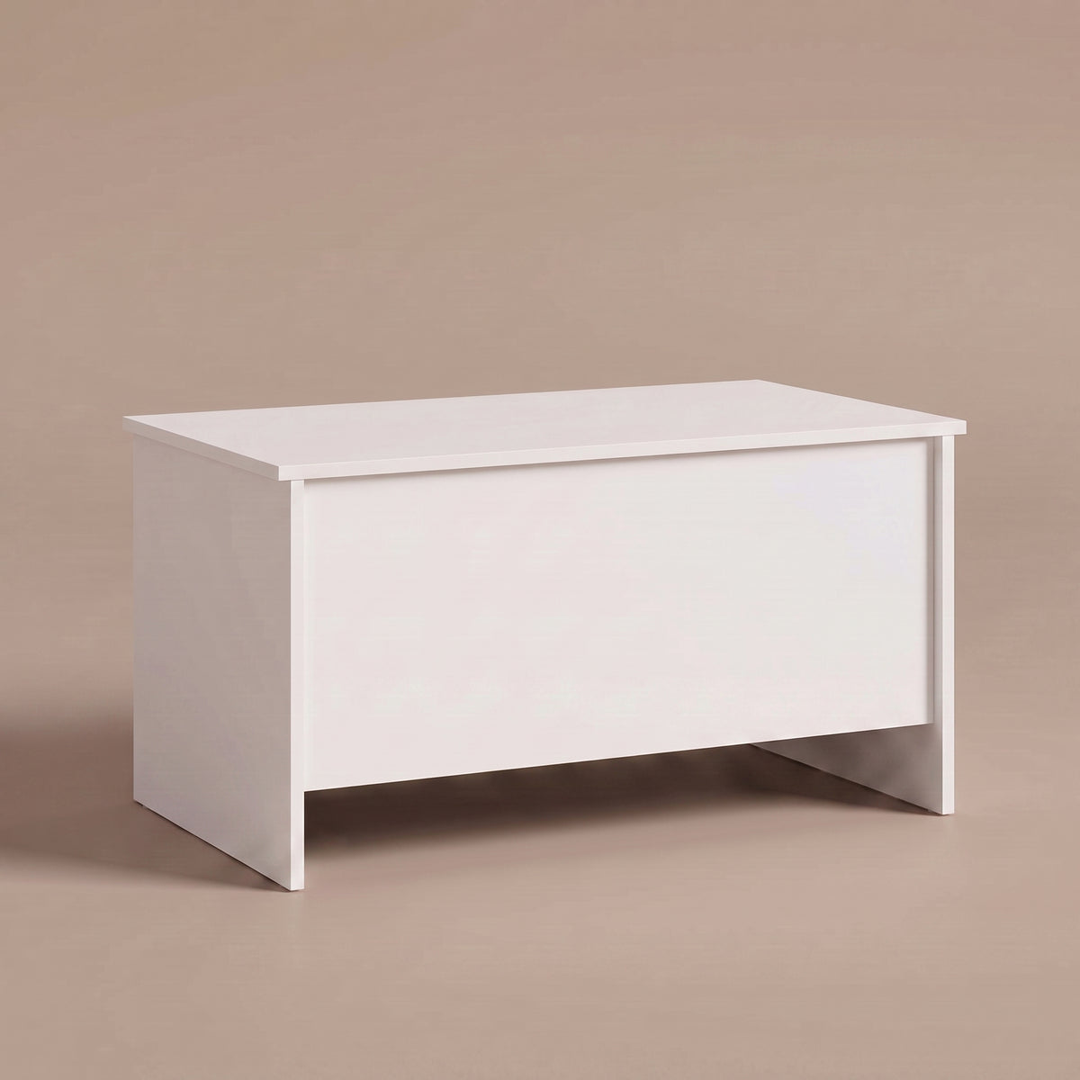 Table basse relevable Velia blanc fermée, panneaux pleins sans pieds #Dimensions_80 × 55,5 × 41,5 cm #Couleur_Blanc