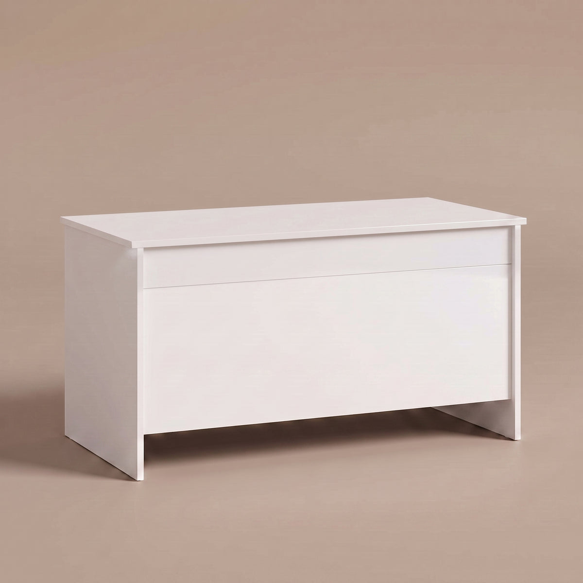 Table basse relevable Velia blanc brillant fermée, panneaux pleins sans pieds #Dimensions_102 × 55,5 × 52,5 cm #Couleur_Blanc brillant